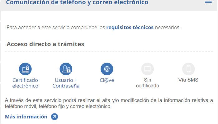 Acceso a trámites Seguridad Social