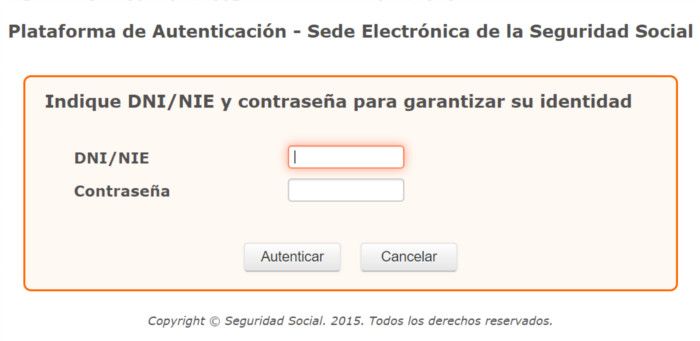 autenticación seguridad social