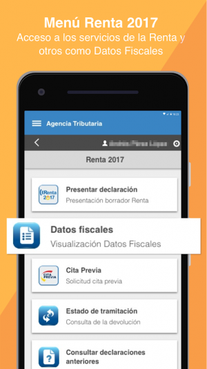 App Agencia Tributaria: Pantalla de la Renta