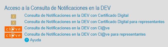 consulta de notificaciones en la DEV